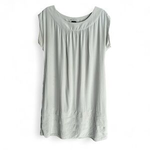 Talula Babaton Sleeveless Pleated 100% Silk Shift Dress Womens Size 2 Light Gray